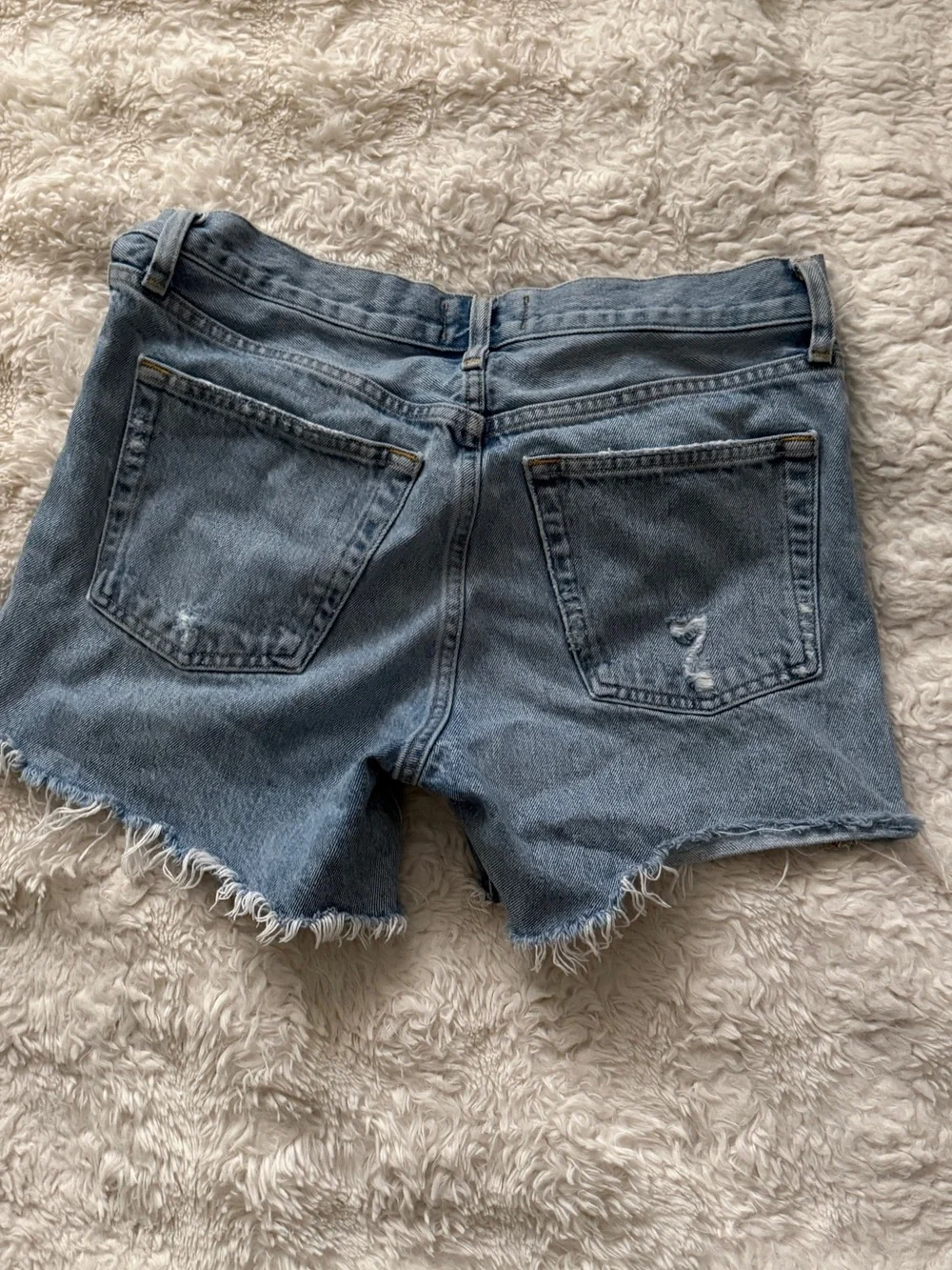 Agolde Parker long Distressed Denim Cutoff Shorts